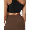 image:imageODODOS Cloud Feeling Crossover Yoga Shorts with Back Pocket for Women 6  8 V High Wasit Lounge Biker ShortsBrunette
