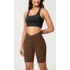 image:imageODODOS Cloud Feeling Crossover Yoga Shorts with Back Pocket for Women 6  8 V High Wasit Lounge Biker ShortsBrunette