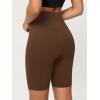 image:imageODODOS Cloud Feeling Crossover Yoga Shorts with Back Pocket for Women 6  8 V High Wasit Lounge Biker ShortsBrunette