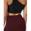 image:imageODODOS Cloud Feeling Crossover Yoga Shorts with Back Pocket for Women 6  8 V High Wasit Lounge Biker ShortsBurgundy
