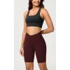 image:imageODODOS Cloud Feeling Crossover Yoga Shorts with Back Pocket for Women 6  8 V High Wasit Lounge Biker ShortsBurgundy