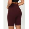 image:imageODODOS Cloud Feeling Crossover Yoga Shorts with Back Pocket for Women 6  8 V High Wasit Lounge Biker ShortsBurgundy
