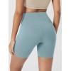 image:imageODODOS Cloud Feeling Crossover Yoga Shorts with Back Pocket for Women 6  8 V High Wasit Lounge Biker ShortsChambray