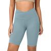 image:imageODODOS Cloud Feeling Crossover Yoga Shorts with Back Pocket for Women 6  8 V High Wasit Lounge Biker ShortsChambray