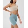 image:imageODODOS Cloud Feeling Crossover Yoga Shorts with Back Pocket for Women 6  8 V High Wasit Lounge Biker ShortsChambray