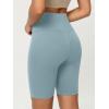 image:imageODODOS Cloud Feeling Crossover Yoga Shorts with Back Pocket for Women 6  8 V High Wasit Lounge Biker ShortsChambray
