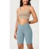 image:imageODODOS Cloud Feeling Crossover Yoga Shorts with Back Pocket for Women 6  8 V High Wasit Lounge Biker ShortsChambray