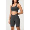 image:imageODODOS Cloud Feeling Crossover Yoga Shorts with Back Pocket for Women 6  8 V High Wasit Lounge Biker ShortsCharcoal