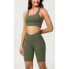 image:imageODODOS Cloud Feeling Crossover Yoga Shorts with Back Pocket for Women 6  8 V High Wasit Lounge Biker ShortsDark Olive
