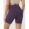 image:imageODODOS Cloud Feeling Crossover Yoga Shorts with Back Pocket for Women 6  8 V High Wasit Lounge Biker ShortsDark Purple