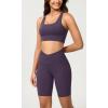 image:imageODODOS Cloud Feeling Crossover Yoga Shorts with Back Pocket for Women 6  8 V High Wasit Lounge Biker ShortsDark Purple