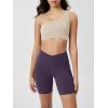 image:imageODODOS Cloud Feeling Crossover Yoga Shorts with Back Pocket for Women 6  8 V High Wasit Lounge Biker ShortsDark Purple