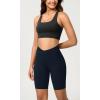 image:imageODODOS Cloud Feeling Crossover Yoga Shorts with Back Pocket for Women 6  8 V High Wasit Lounge Biker ShortsDeep Navy