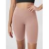 image:imageODODOS Cloud Feeling Crossover Yoga Shorts with Back Pocket for Women 6  8 V High Wasit Lounge Biker ShortsDusty Pink