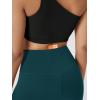 image:imageODODOS Cloud Feeling Crossover Yoga Shorts with Back Pocket for Women 6  8 V High Wasit Lounge Biker ShortsForest Teal