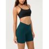 image:imageODODOS Cloud Feeling Crossover Yoga Shorts with Back Pocket for Women 6  8 V High Wasit Lounge Biker ShortsForest Teal