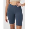 image:imageODODOS Cloud Feeling Crossover Yoga Shorts with Back Pocket for Women 6  8 V High Wasit Lounge Biker ShortsInk Blue
