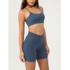 image:imageODODOS Cloud Feeling Crossover Yoga Shorts with Back Pocket for Women 6  8 V High Wasit Lounge Biker ShortsInk Blue