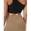 image:imageODODOS Cloud Feeling Crossover Yoga Shorts with Back Pocket for Women 6  8 V High Wasit Lounge Biker ShortsLight Brown