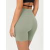 image:imageODODOS Cloud Feeling Crossover Yoga Shorts with Back Pocket for Women 6  8 V High Wasit Lounge Biker ShortsLime Stone