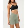 image:imageODODOS Cloud Feeling Crossover Yoga Shorts with Back Pocket for Women 6  8 V High Wasit Lounge Biker ShortsLime Stone