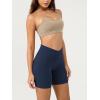 image:imageODODOS Cloud Feeling Crossover Yoga Shorts with Back Pocket for Women 6  8 V High Wasit Lounge Biker ShortsNavy