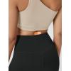 image:imageODODOS Cloud Feeling Crossover Yoga Shorts with Back Pocket for Women 6  8 V High Wasit Lounge Biker ShortsOnyx Black Grey