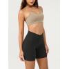 image:imageODODOS Cloud Feeling Crossover Yoga Shorts with Back Pocket for Women 6  8 V High Wasit Lounge Biker ShortsOnyx Black Grey