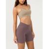 image:imageODODOS Cloud Feeling Crossover Yoga Shorts with Back Pocket for Women 6  8 V High Wasit Lounge Biker ShortsPurple Taupe