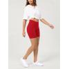 image:imageODODOS Cloud Feeling Crossover Yoga Shorts with Back Pocket for Women 6  8 V High Wasit Lounge Biker ShortsRed