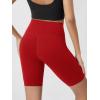image:imageODODOS Cloud Feeling Crossover Yoga Shorts with Back Pocket for Women 6  8 V High Wasit Lounge Biker ShortsRed