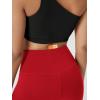 image:imageODODOS Cloud Feeling Crossover Yoga Shorts with Back Pocket for Women 6  8 V High Wasit Lounge Biker ShortsRed