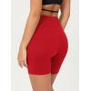 image:imageODODOS Cloud Feeling Crossover Yoga Shorts with Back Pocket for Women 6  8 V High Wasit Lounge Biker ShortsRed