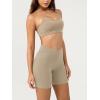 image:imageODODOS Cloud Feeling Crossover Yoga Shorts with Back Pocket for Women 6  8 V High Wasit Lounge Biker ShortsShaker Beige