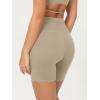 image:imageODODOS Cloud Feeling Crossover Yoga Shorts with Back Pocket for Women 6  8 V High Wasit Lounge Biker ShortsShaker Beige