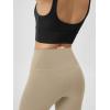 image:imageODODOS Cloud Feeling Crossover Yoga Shorts with Back Pocket for Women 6  8 V High Wasit Lounge Biker ShortsShaker Beige