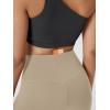image:imageODODOS Cloud Feeling Crossover Yoga Shorts with Back Pocket for Women 6  8 V High Wasit Lounge Biker ShortsShaker Beige