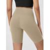 image:imageODODOS Cloud Feeling Crossover Yoga Shorts with Back Pocket for Women 6  8 V High Wasit Lounge Biker ShortsShaker Beige
