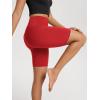 image:imageODODOS High Waist Workout Shorts for Women Tummy Control Workout Gym Athletic Biker Shorts68 InseamRed
