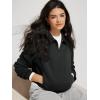 image:imageODODOS Modal Soft HalfZip Collared Sweatshirts for Women Long Sleeve Relaxed Pullover Top with PocketsBlack