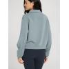 image:imageODODOS Modal Soft HalfZip Collared Sweatshirts for Women Long Sleeve Relaxed Pullover Top with PocketsGrey Blue