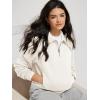 image:imageODODOS Modal Soft HalfZip Collared Sweatshirts for Women Long Sleeve Relaxed Pullover Top with PocketsIvory