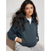 image:imageODODOS Modal Soft HalfZip Collared Sweatshirts for Women Long Sleeve Relaxed Pullover Top with PocketsNavy