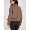 image:imageODODOS Modal Soft HalfZip Collared Sweatshirts for Women Long Sleeve Relaxed Pullover Top with PocketsNutria