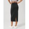 image:imageODODOS Modal Soft Midi Skirt for Women Back Slit High Waist Casual Long Pencil Skirts with PocketsBlack