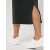 image:imageODODOS Modal Soft Midi Skirt for Women Back Slit High Waist Casual Long Pencil Skirts with PocketsBlack