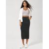 image:imageODODOS Modal Soft Midi Skirt for Women Back Slit High Waist Casual Long Pencil Skirts with PocketsBlack
