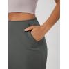 image:imageODODOS Modal Soft Midi Skirt for Women Back Slit High Waist Casual Long Pencil Skirts with PocketsCharcoal