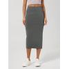 image:imageODODOS Modal Soft Midi Skirt for Women Back Slit High Waist Casual Long Pencil Skirts with PocketsCharcoal