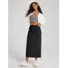 image:imageODODOS Womens Back Split Midi Skirt  Cotton French Terry Drawstring Tie High Waist Casual Long Pencil Skirts with PocketsBlack